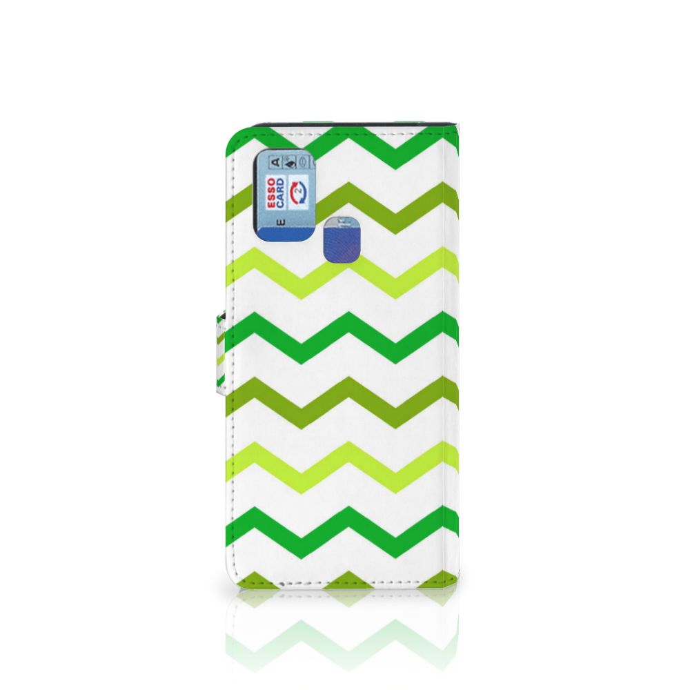 Samsung Galaxy M31 Telefoon Hoesje Zigzag Groen