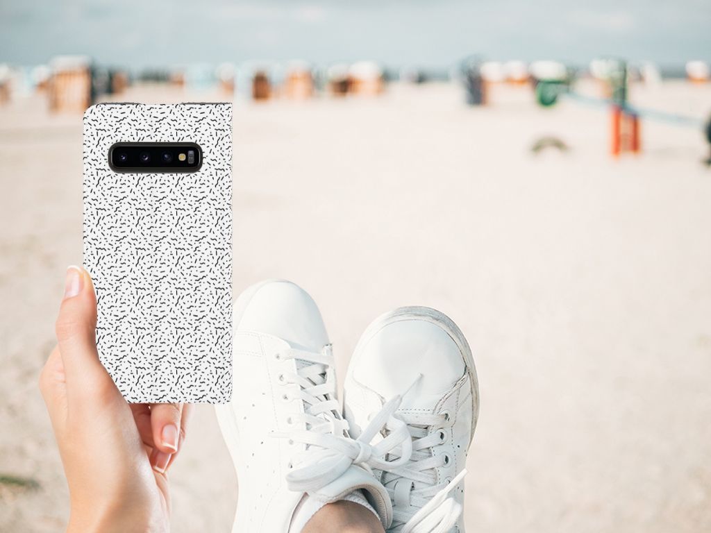 Samsung Galaxy S10 Hoesje met Magneet Stripes Dots