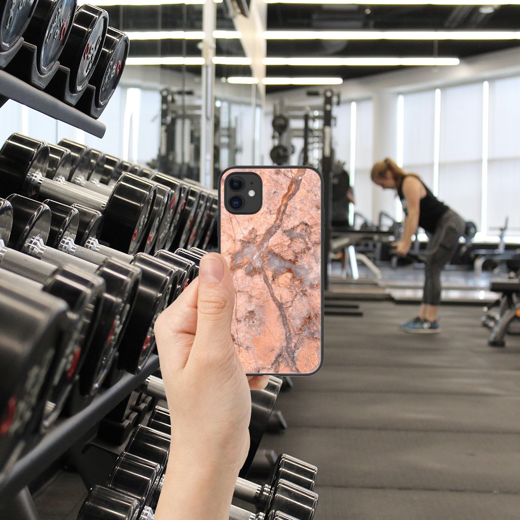 iPhone 11 Marmeren Print Telefoonhoesje Marmer Oranje B2C Telecom