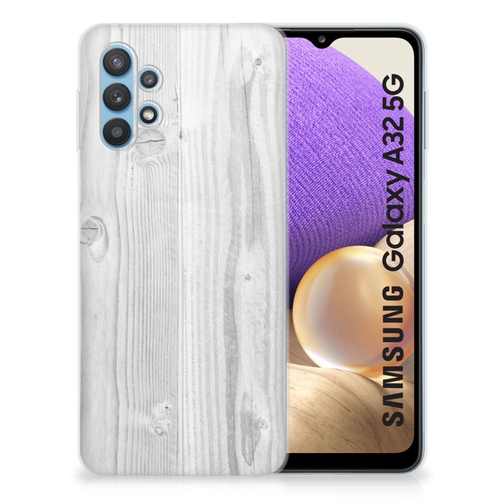 Samsung Galaxy A32 5G Bumper Hoesje White Wood