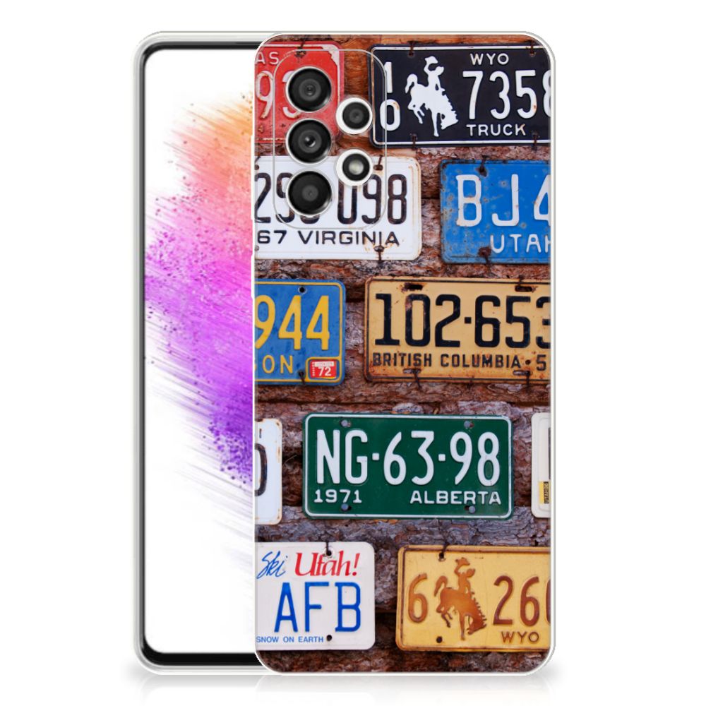 Samsung Galaxy A73 5G Siliconen Hoesje met foto Kentekenplaten