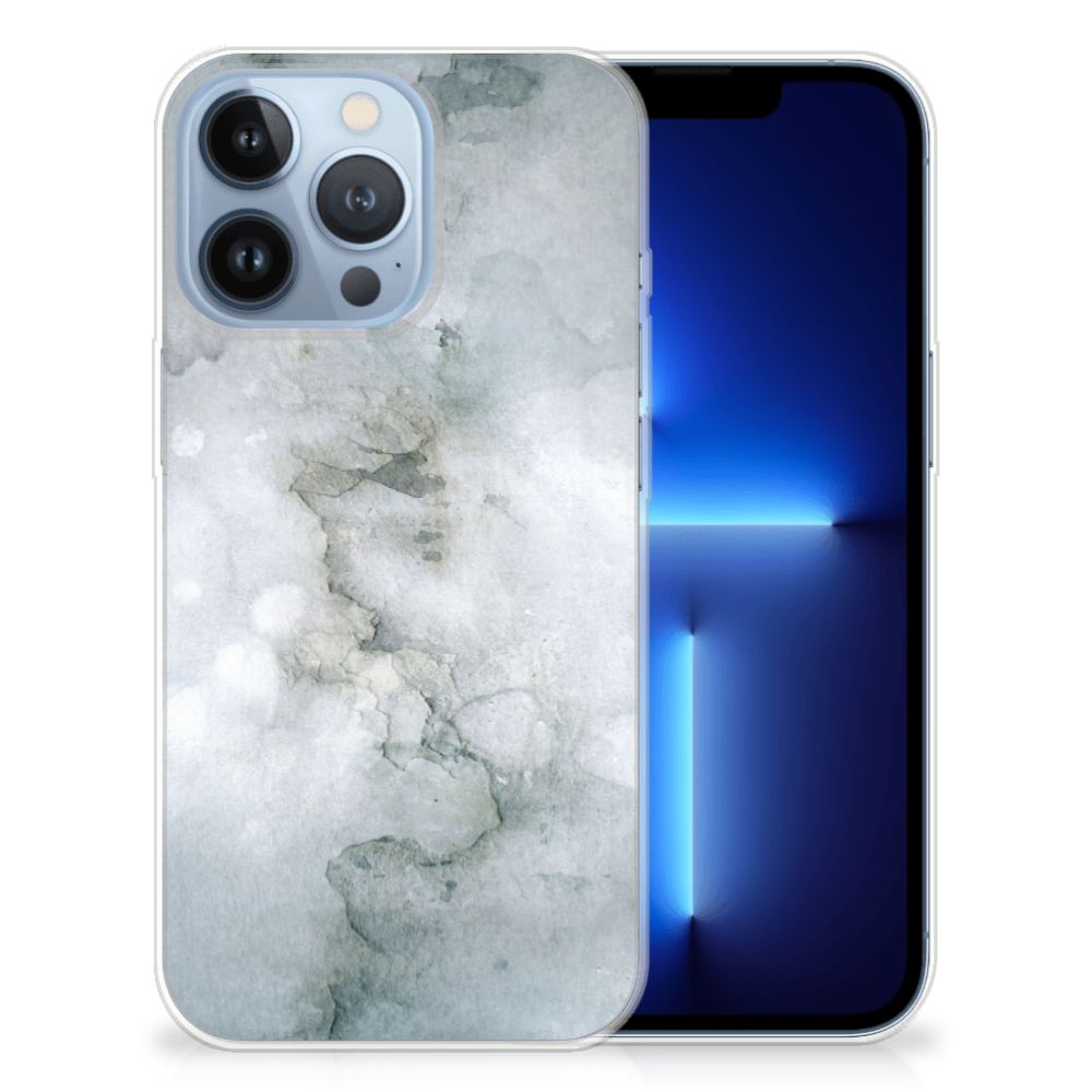 Hoesje maken Apple iPhone 13 Pro Painting Grey met een uniek grijs design op een flexibele rubberen hoes.