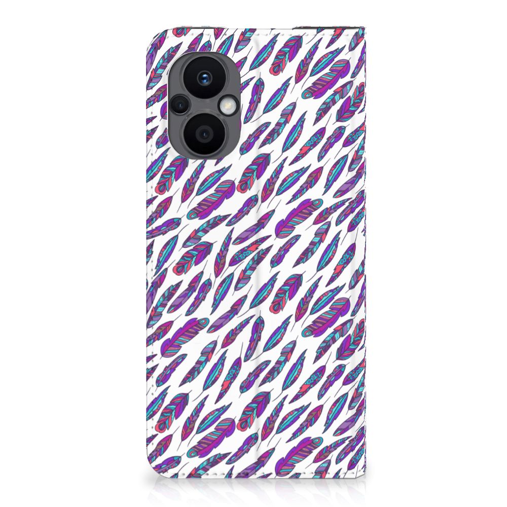 OPPO Reno8 Lite Hoesje met Magneet Feathers Color - B2C Telecom