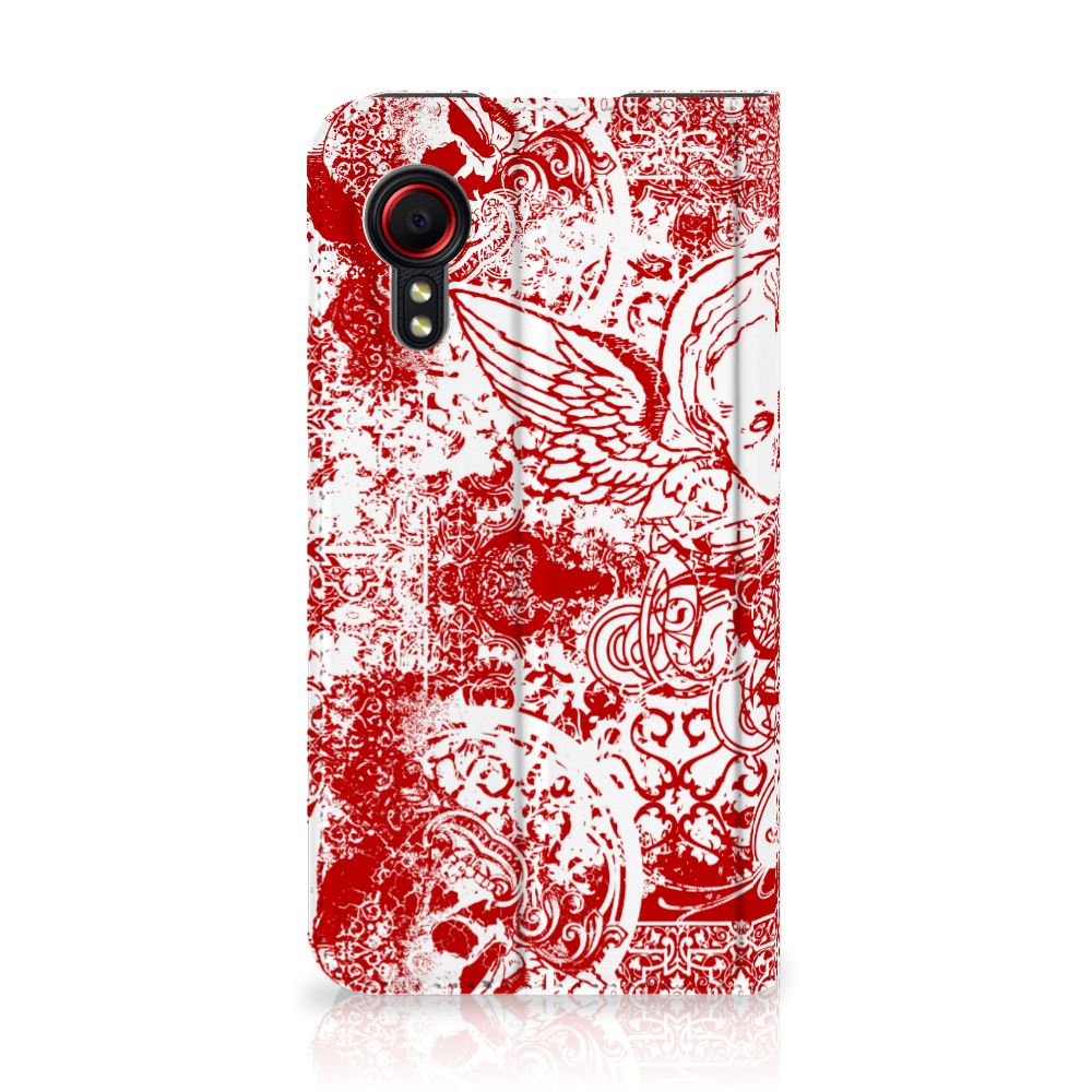 Mobiel BookCase Samsung Galaxy Xcover 5 Angel Skull Rood - B2C Telecom