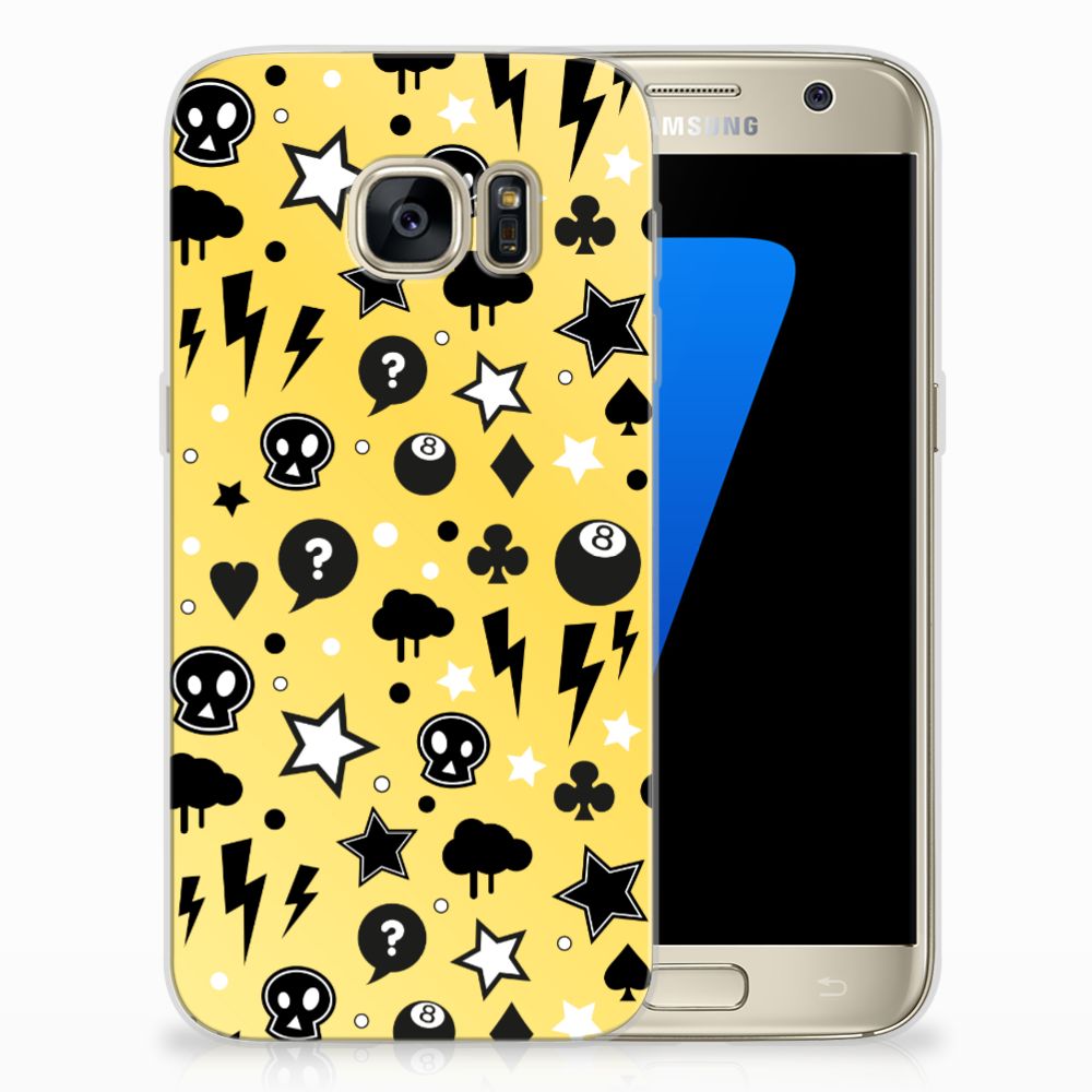 Silicone Back Case Samsung Galaxy S7 Punk Geel