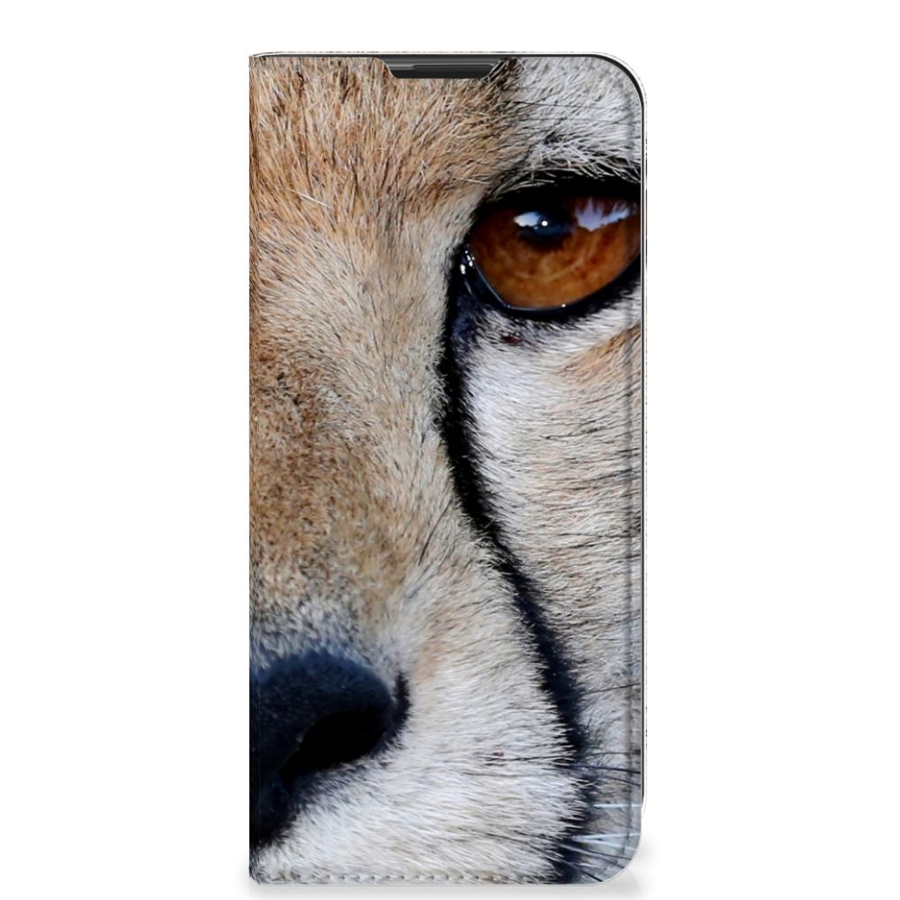Motorola Moto G9 Play Hoesje maken Cheetah met close-up van jachtluipaard oog en vacht, opvallend design.