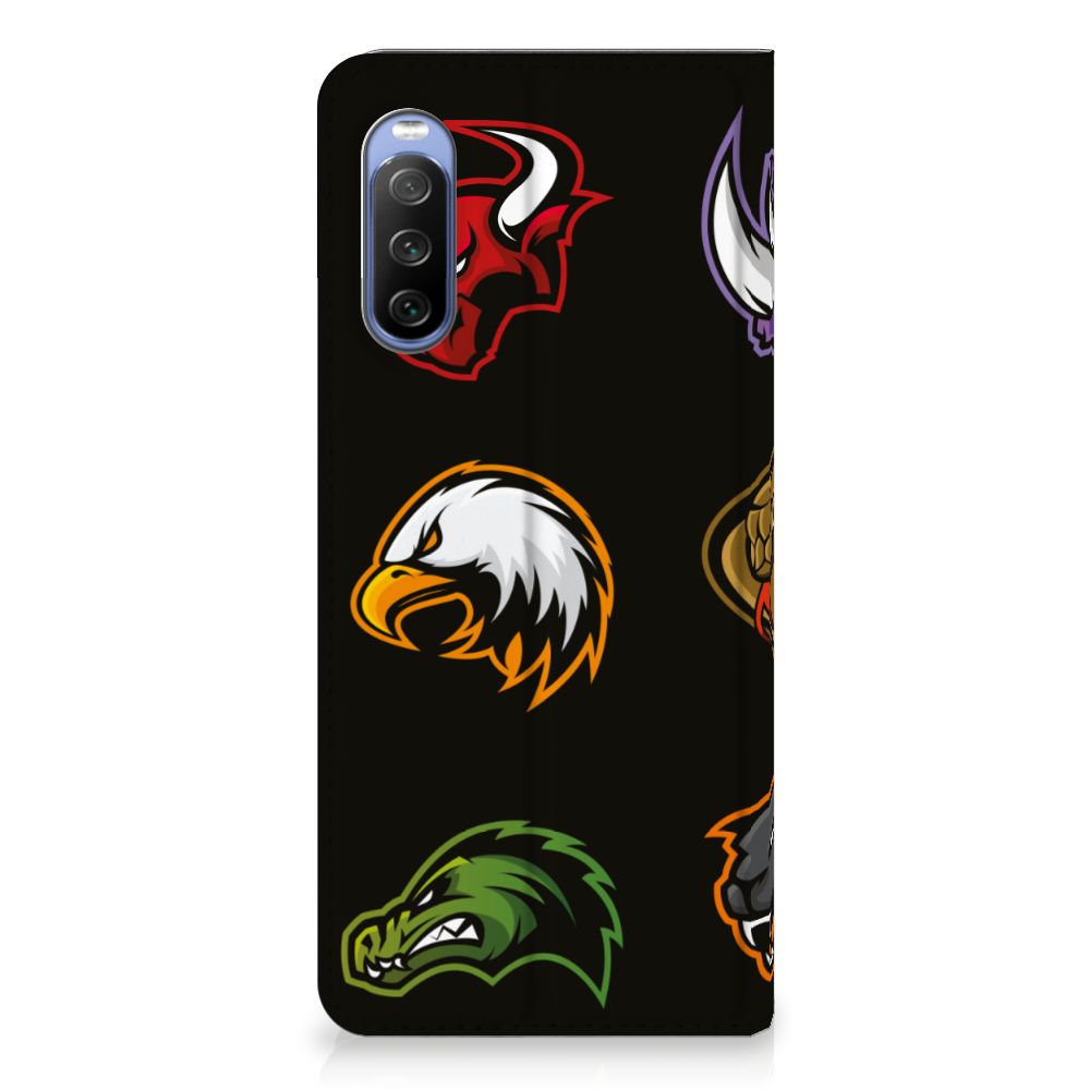 Sony Xperia 10 III Magnet Case Cartoon with various cartoon animal heads design.