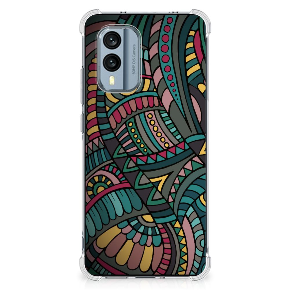 Nokia X30 Doorzichtige Silicone Hoesje Aztec