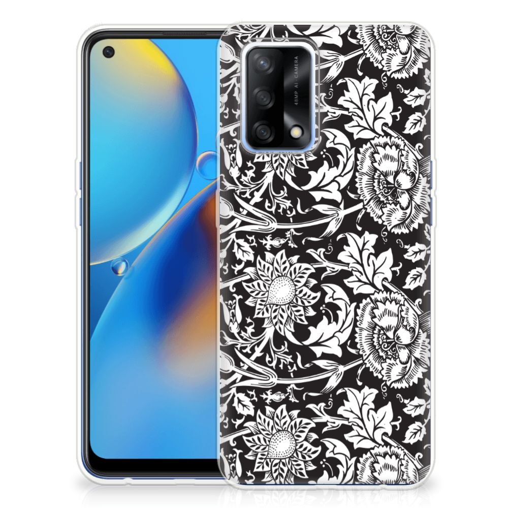OPPO A74 4G TPU Case Black Flowers B2C Telecom