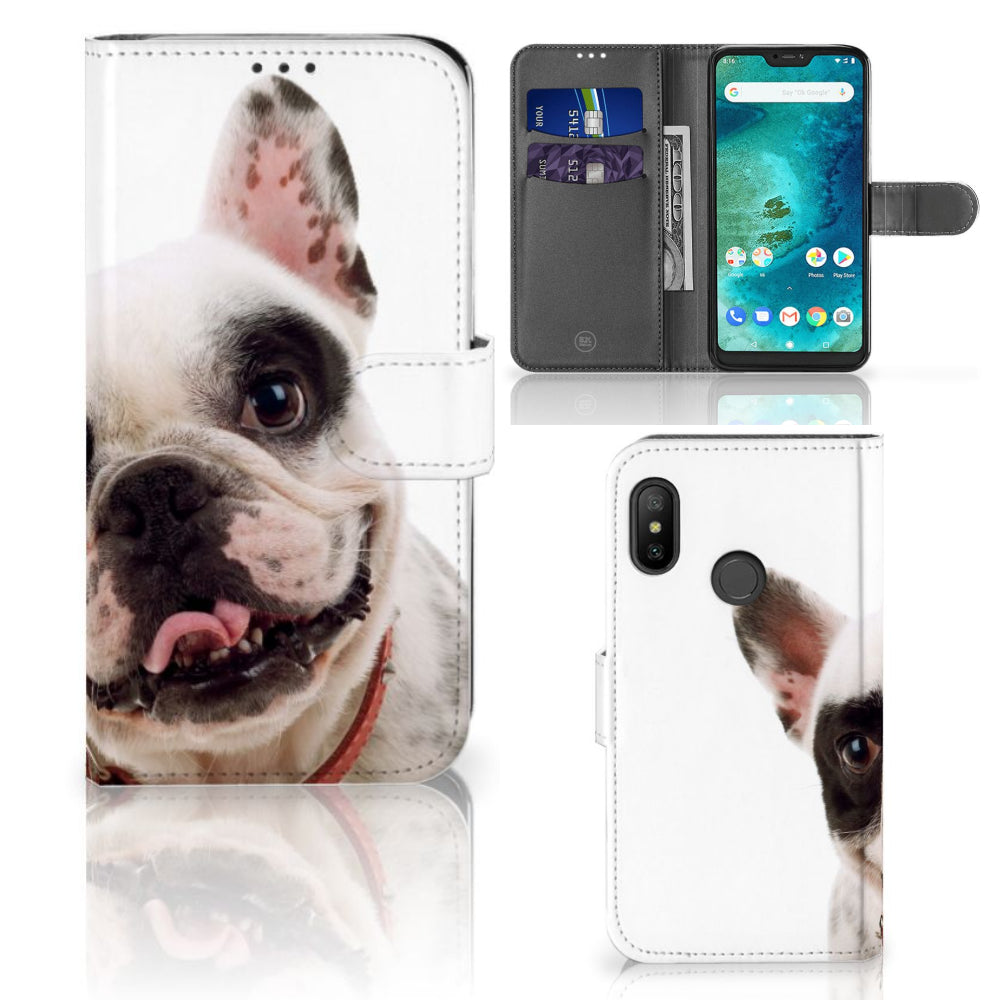 Xiaomi Mi A2 Lite Telefoonhoesje met Pasjes Franse Bulldog