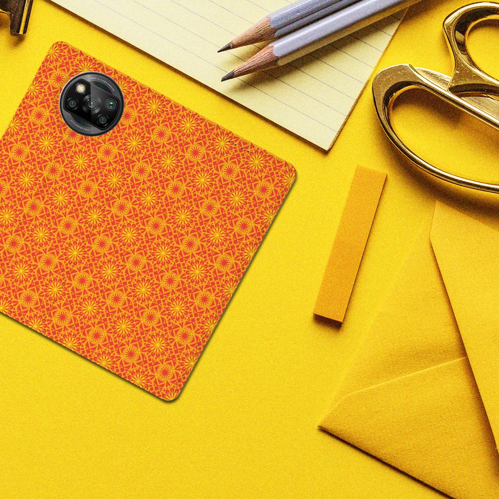 Xiaomi Poco X3 Pro | Poco X3 Hoesje met Magneet Batik Oranje - B2C Telecom