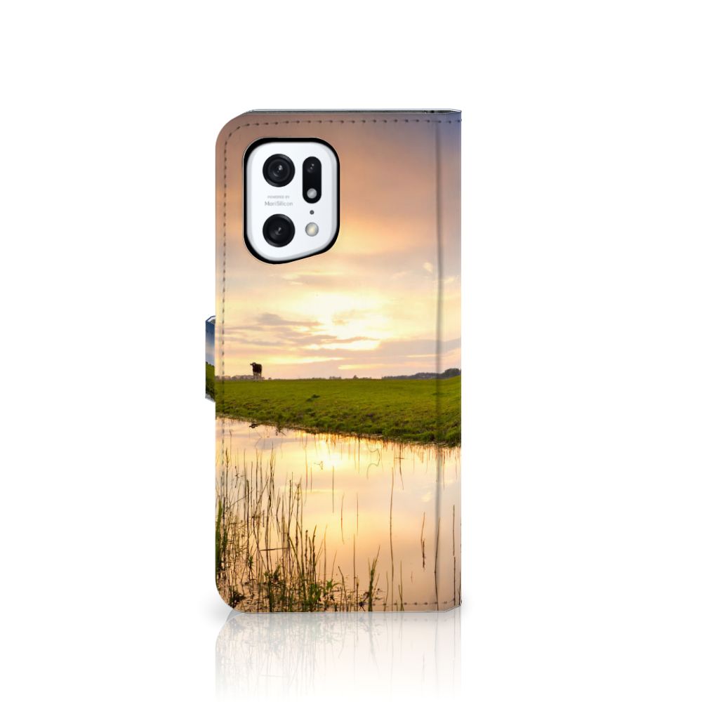 OPPO Find X5 Pro Telefoonhoesje met Pasjes Koe