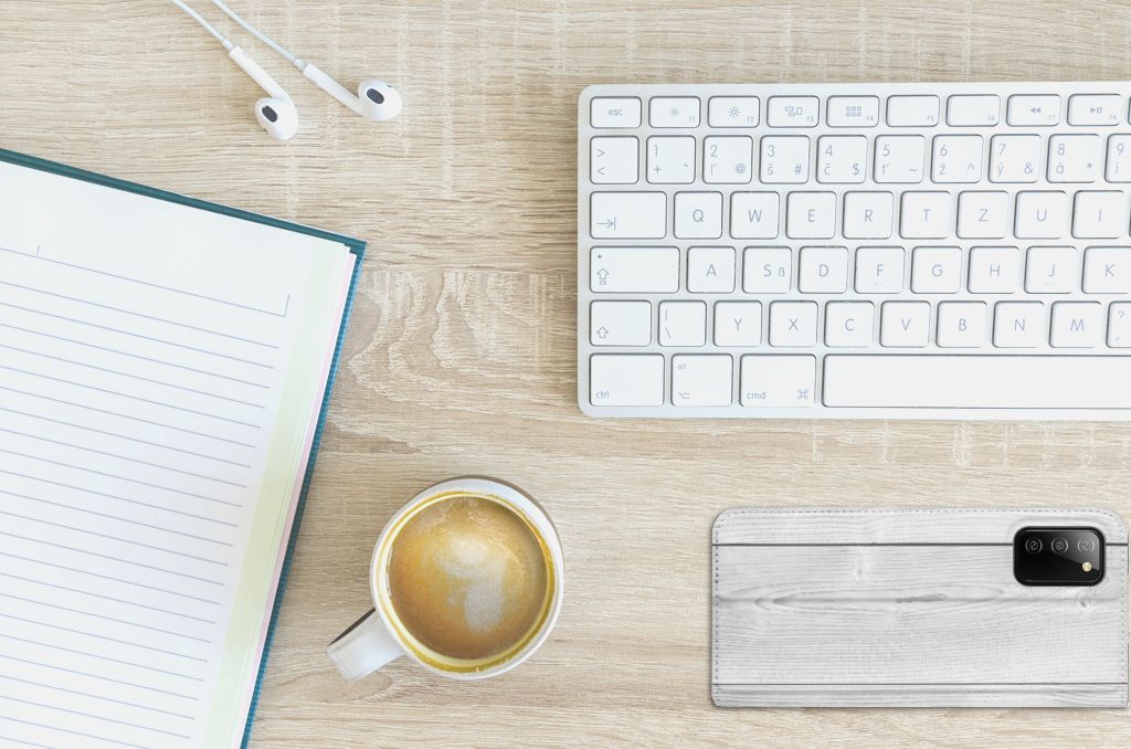 Samsung Galaxy M02s | A02s Book Wallet Case White Wood - B2C Telecom