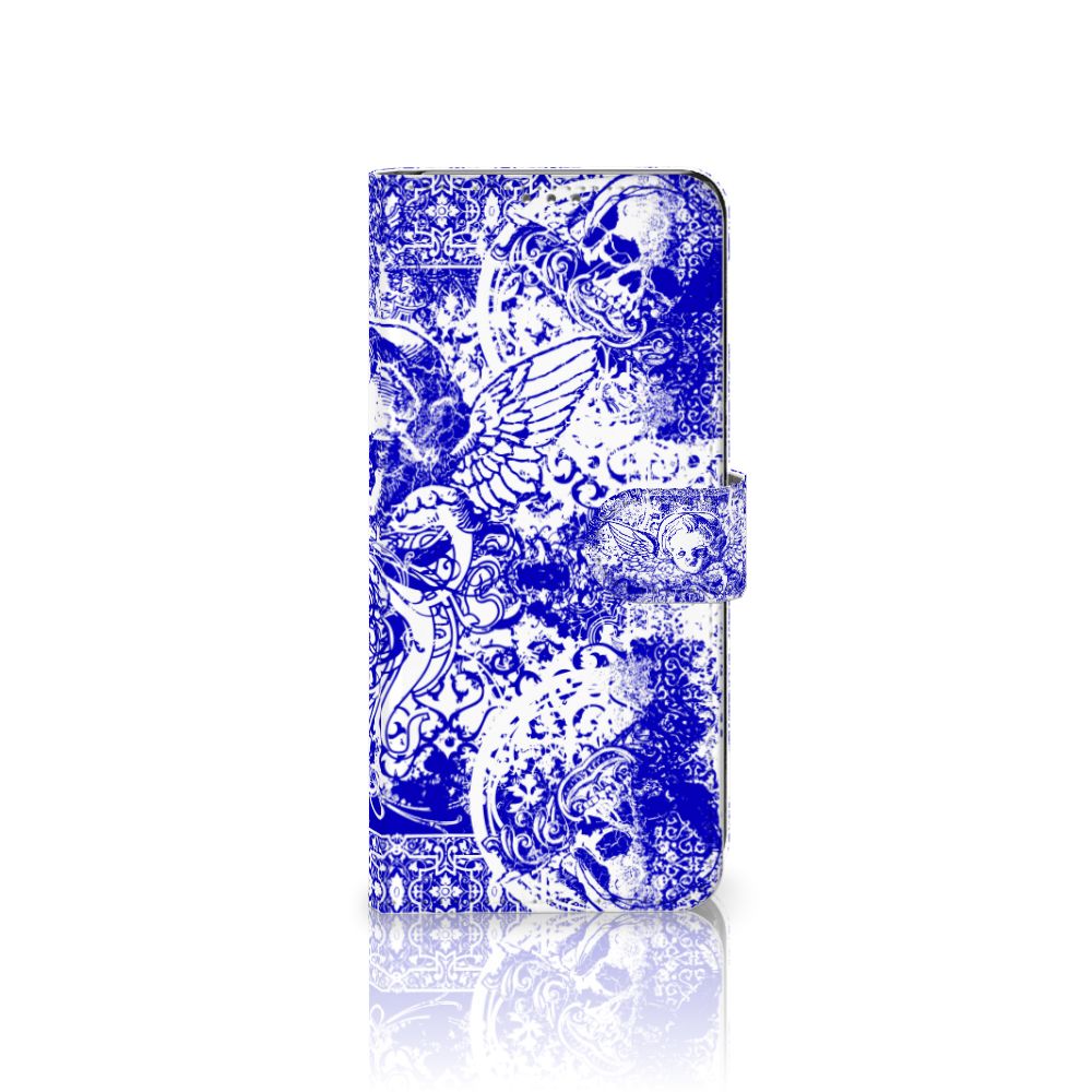 Telefoonhoesje met Naam Samsung Galaxy S20 FE Angel Skull Blauw