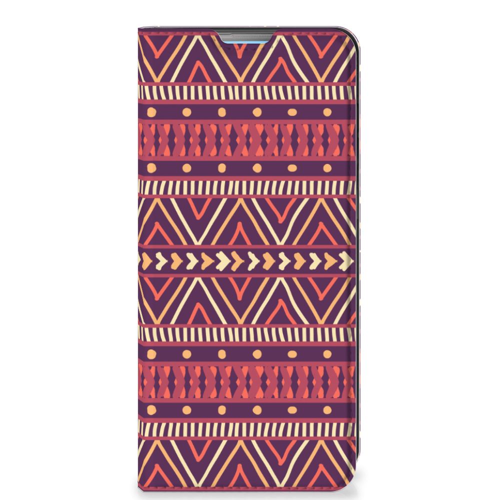 OPPO A74 4G Hoesje met Magneet Aztec Paars - B2C Telecom