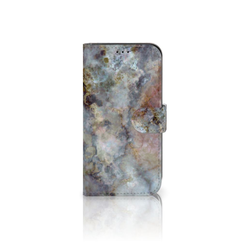 Apple iPhone 13 Bookcase Marmer Grijs