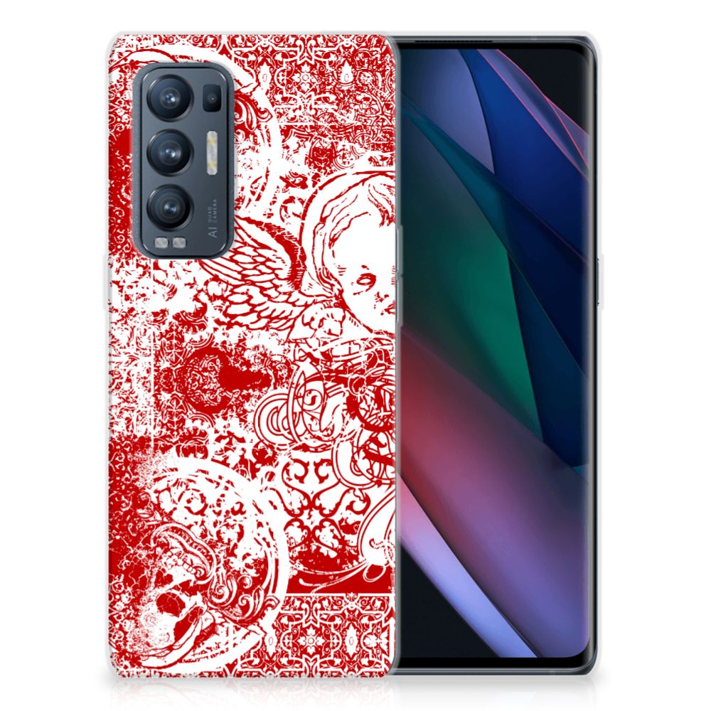Silicone Back Case OPPO Find X3 Neo Angel Skull Rood B2C Telecom