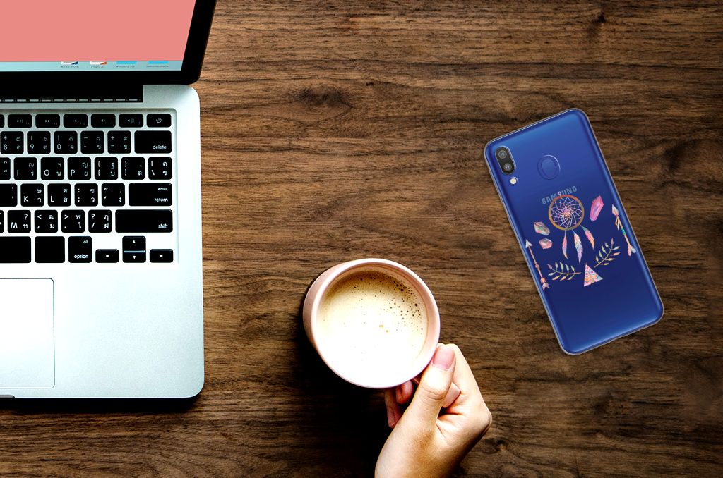 Samsung Galaxy M20 (Power) Telefoonhoesje met Naam Boho Dreamcatcher