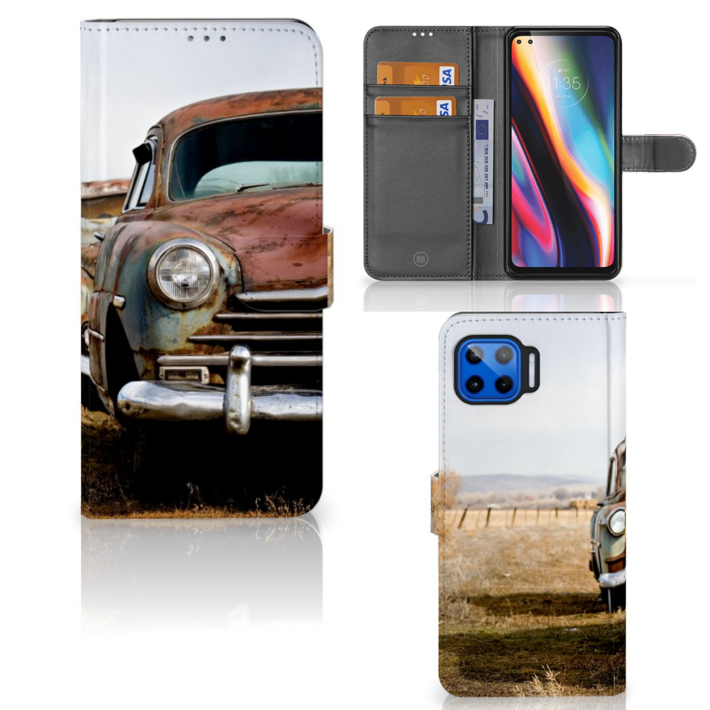 Motorola Moto G 5G Plus Telefoonhoesje met foto Vintage Auto