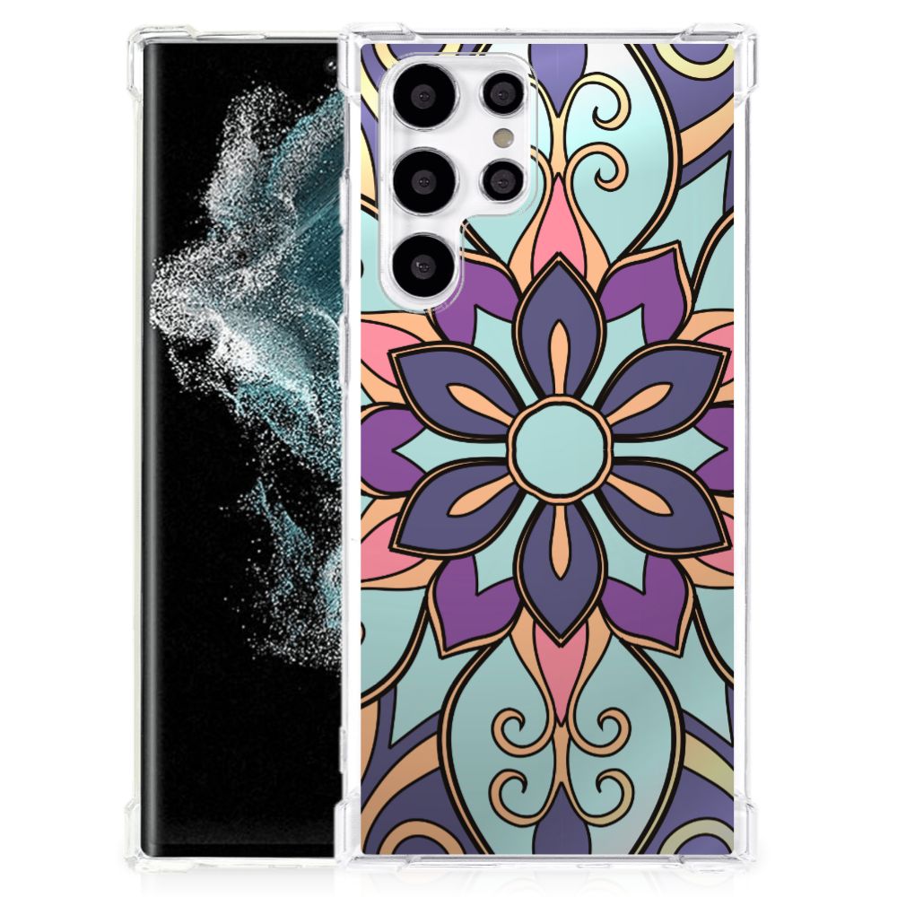 Samsung Galaxy S22 Ultra Case Purple Flower