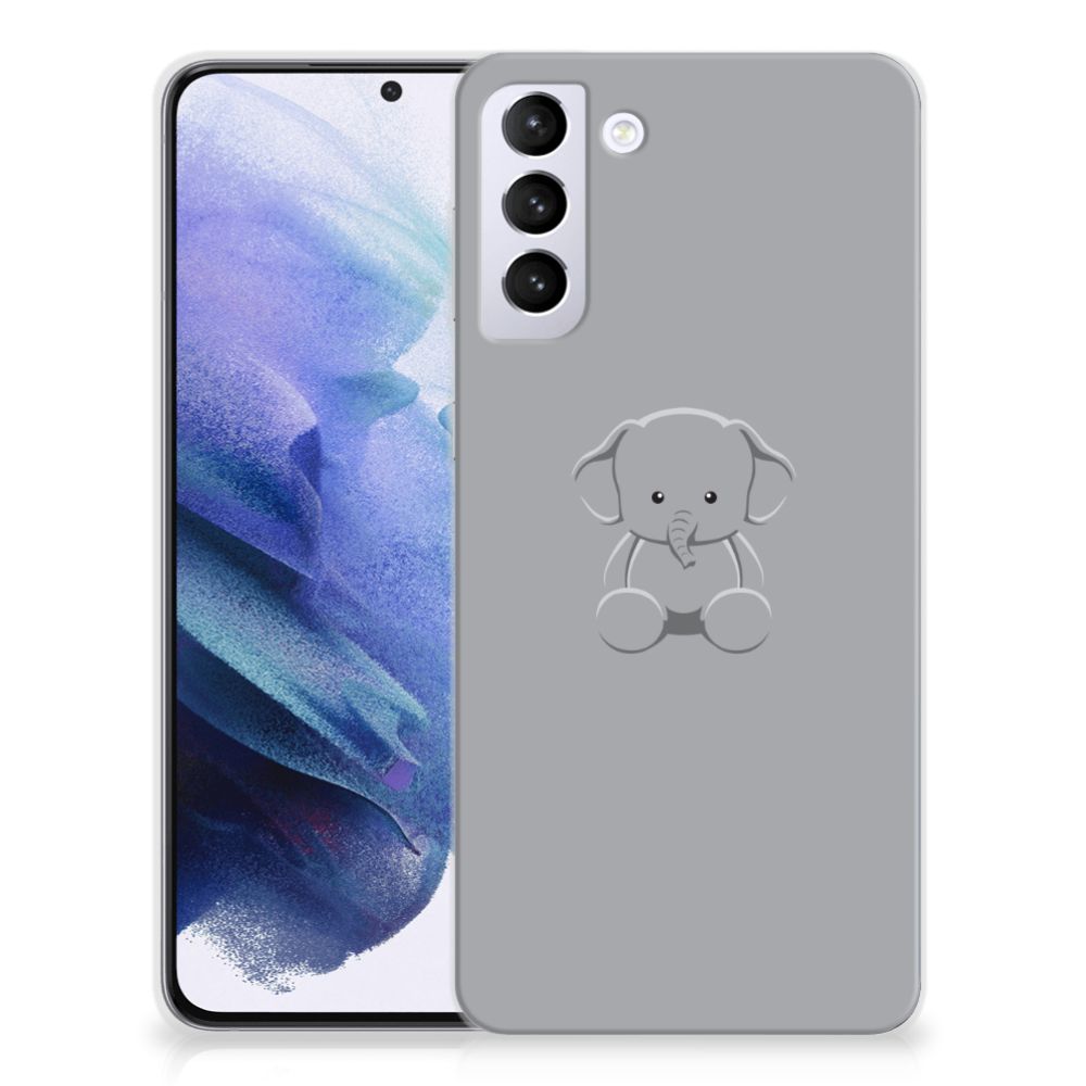 Samsung Galaxy S21 Plus Telefoonhoesje met Naam Grijs Baby Olifant B2C Telecom