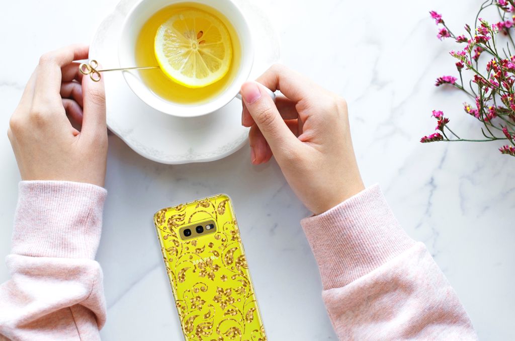 Samsung Galaxy S10e TPU Case Gouden Bloemen