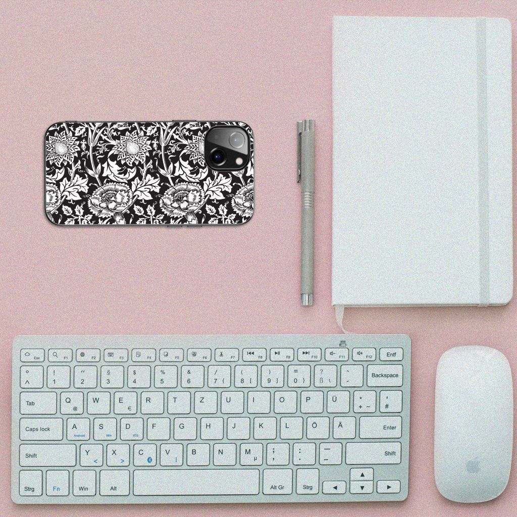 Apple iPhone 13 Bloemen Hoesje Black Flowers B2C Telecom