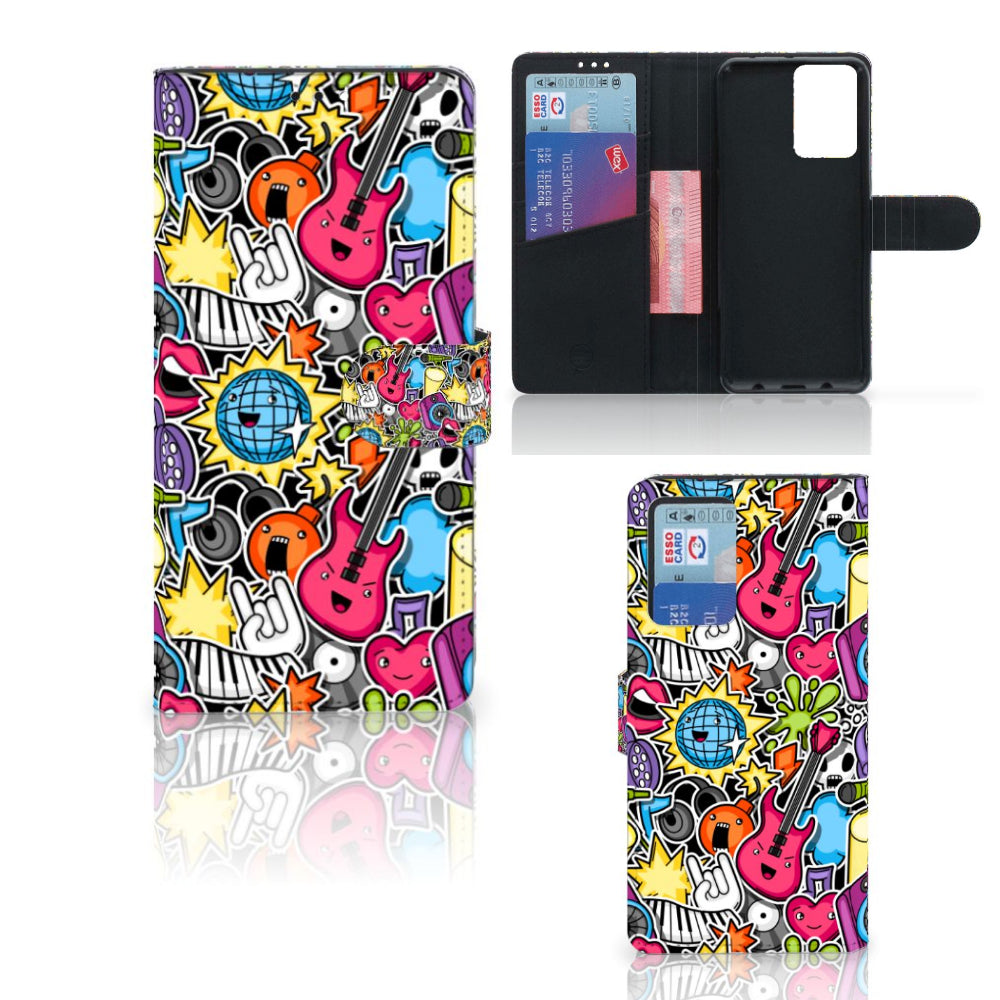 Xiaomi Redmi Note 10 Pro Wallet Case met Pasjes Punk Rock