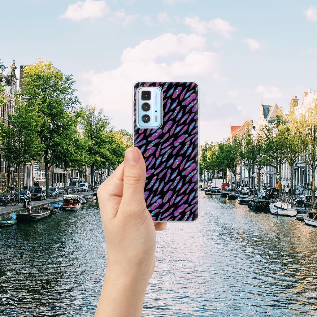 Motorola Edge 20 Pro TPU bumper Feathers Color