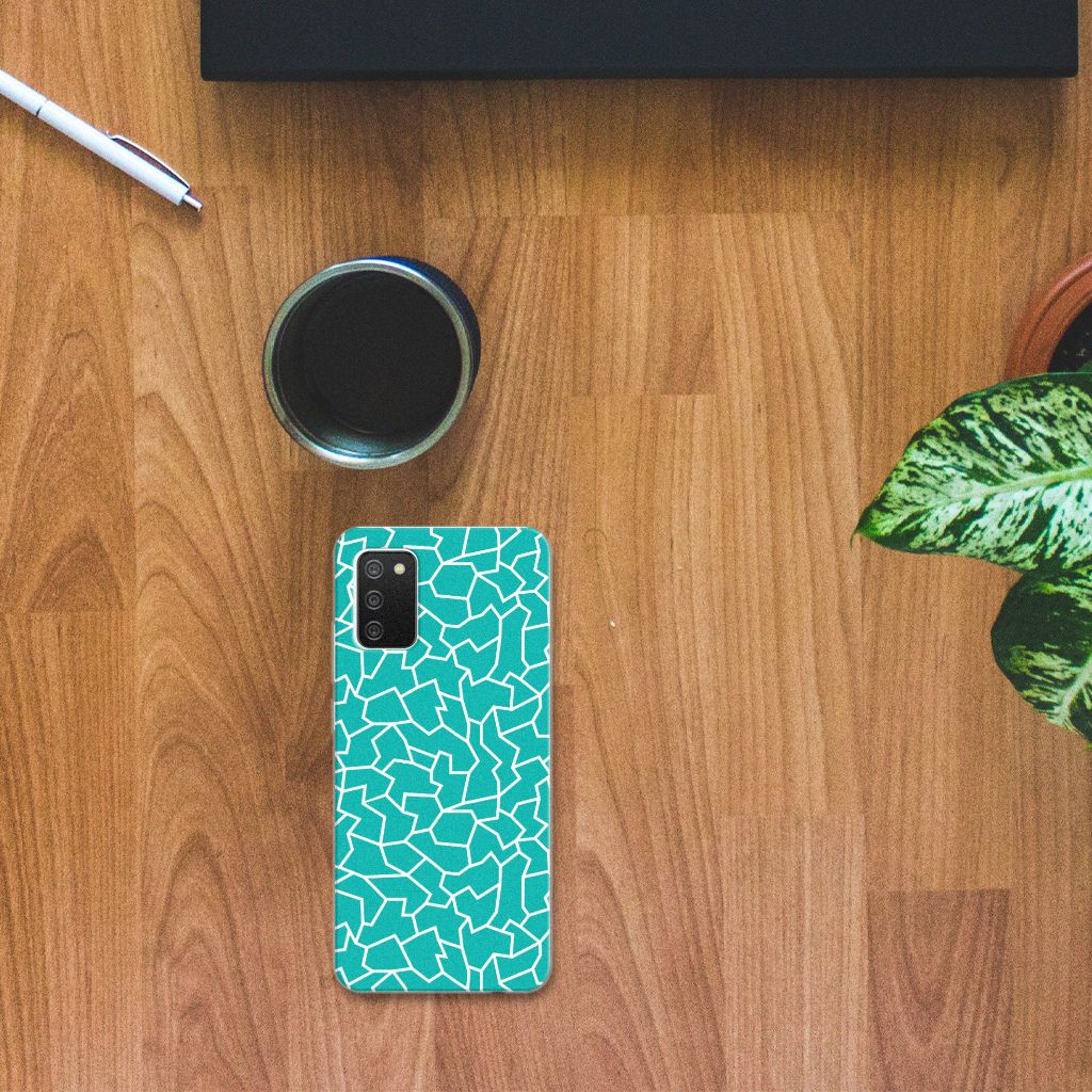 Samsung Galaxy A02s Hoesje maken Cracks Blue B2C Telecom