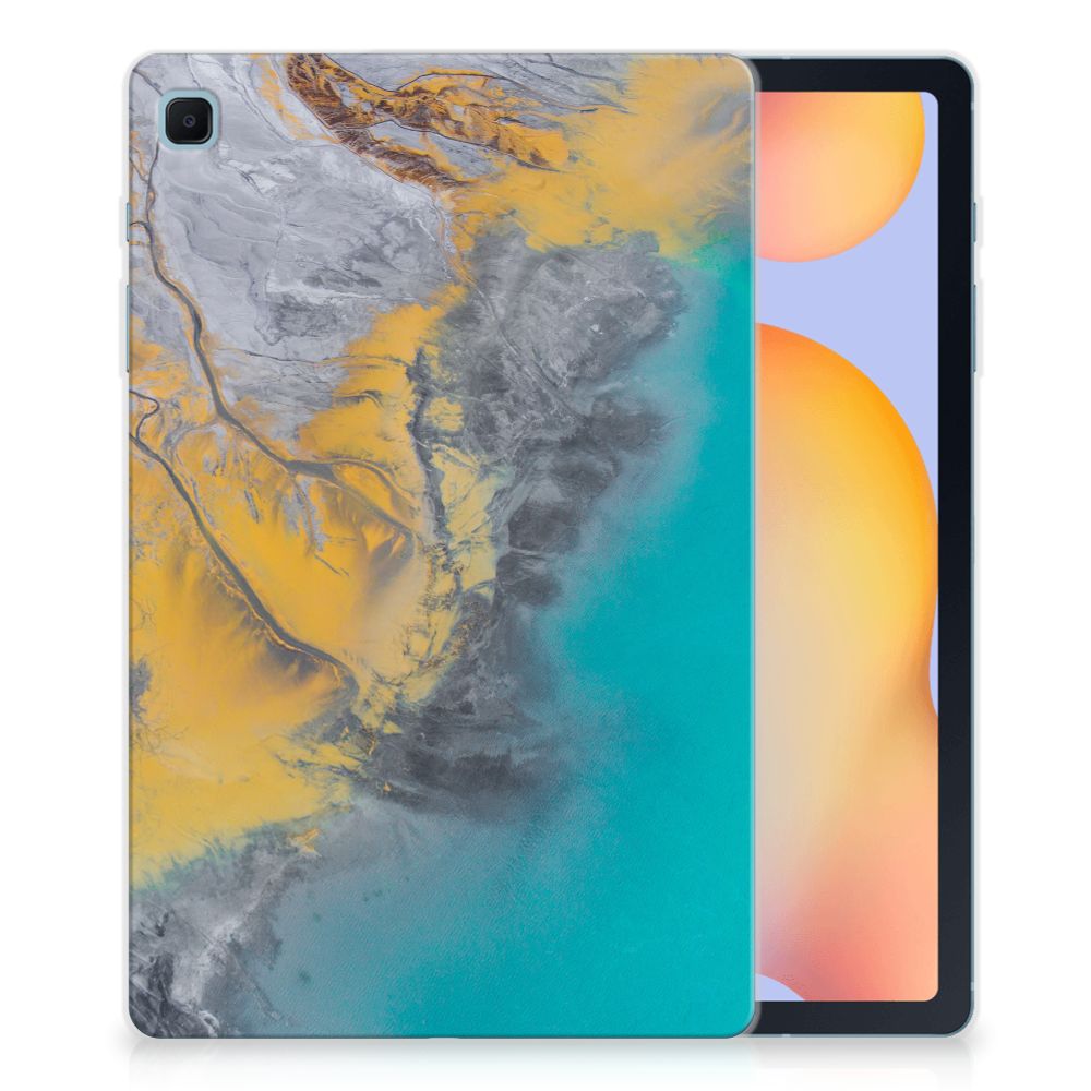 Samsung Galaxy Tab S6 Lite | S6 Lite (2022) Tablet Back Cover Marble Blue Gold - B2C Telecom