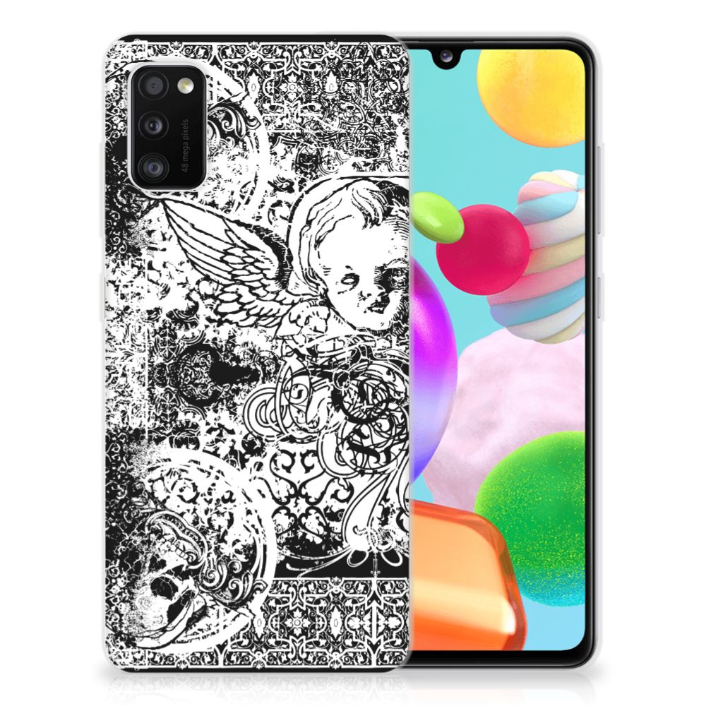 Silicone Back Case Samsung Galaxy A41 Skulls Angel