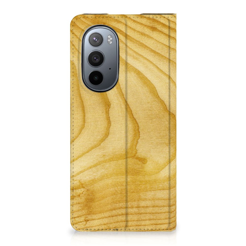 Motorola Edge 30 Pro Book Wallet Case Licht Hout - B2C Telecom