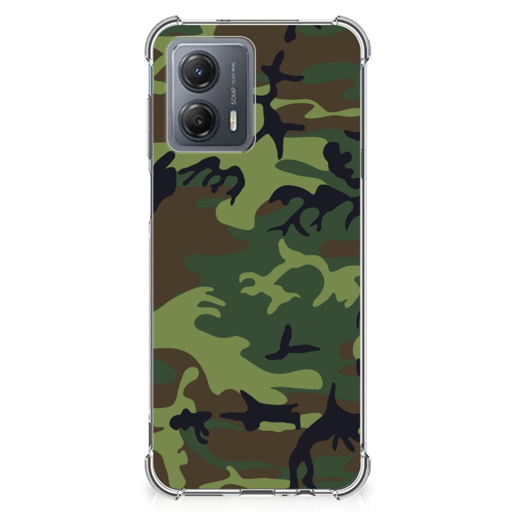 Motorola Moto G53 Doorzichtige Silicone Hoesje Army Dark