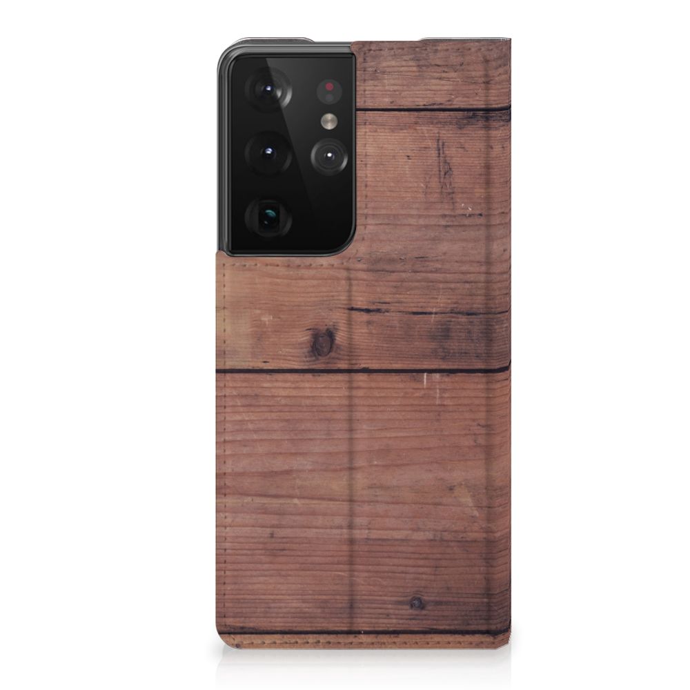 Samsung Galaxy S21 Ultra Book Wallet Case Old Wood - B2C Telecom