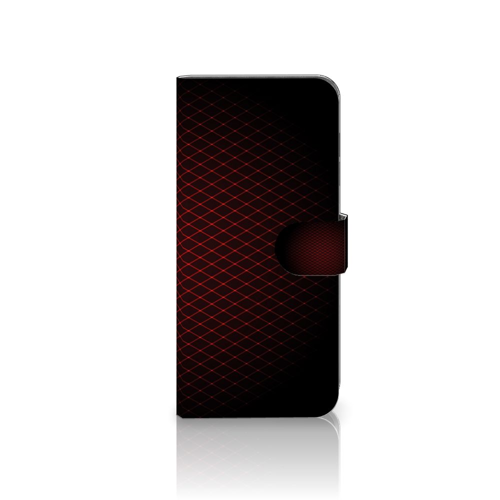 Fairphone 5 Telefoon Hoesje Geruit Rood met zwart-rode ruitpatroon en sluitlipje.