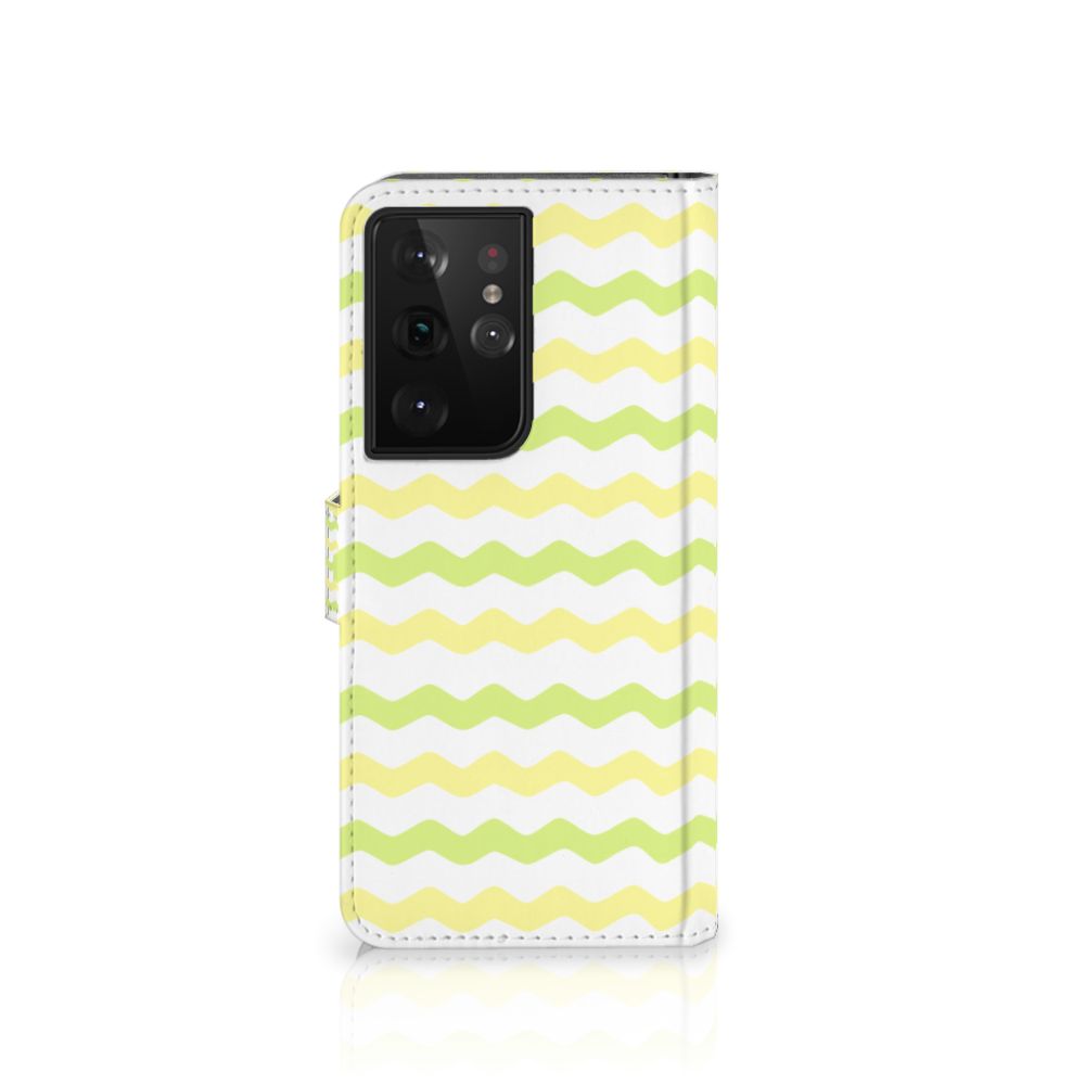Samsung Galaxy S21 Ultra Telefoon Hoesje Waves Yellow