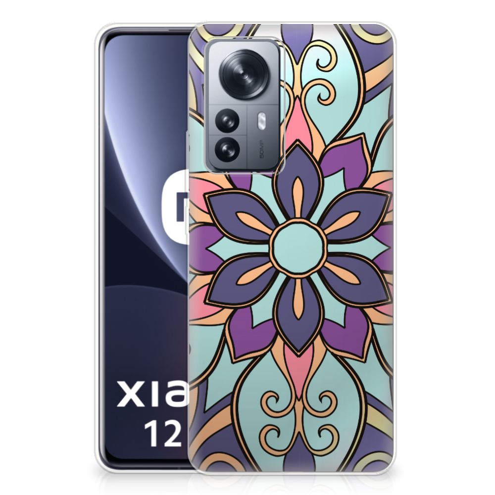 Xiaomi 12 Pro TPU Case Purple Flower