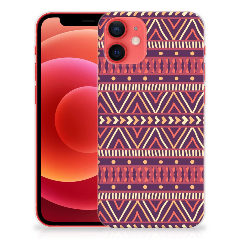 iPhone 12 Mini TPU bumper Aztec Paars B2C Telecom