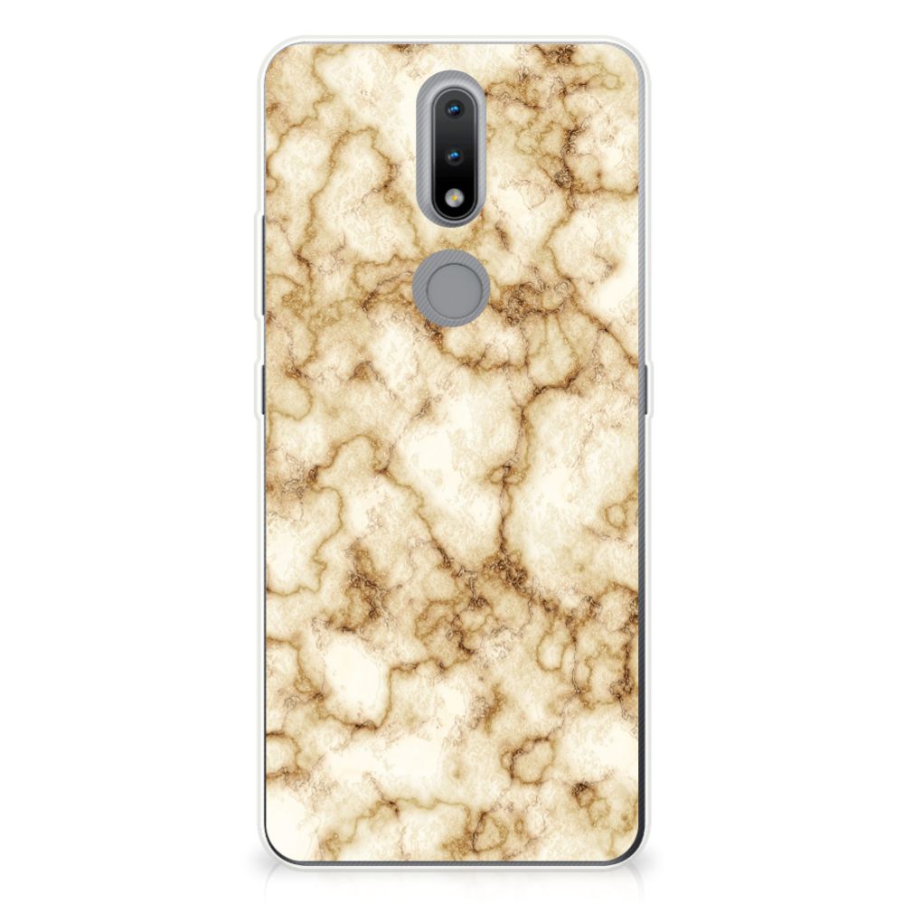 Nokia 2.4 TPU Siliconen Hoesje Marmer Goud