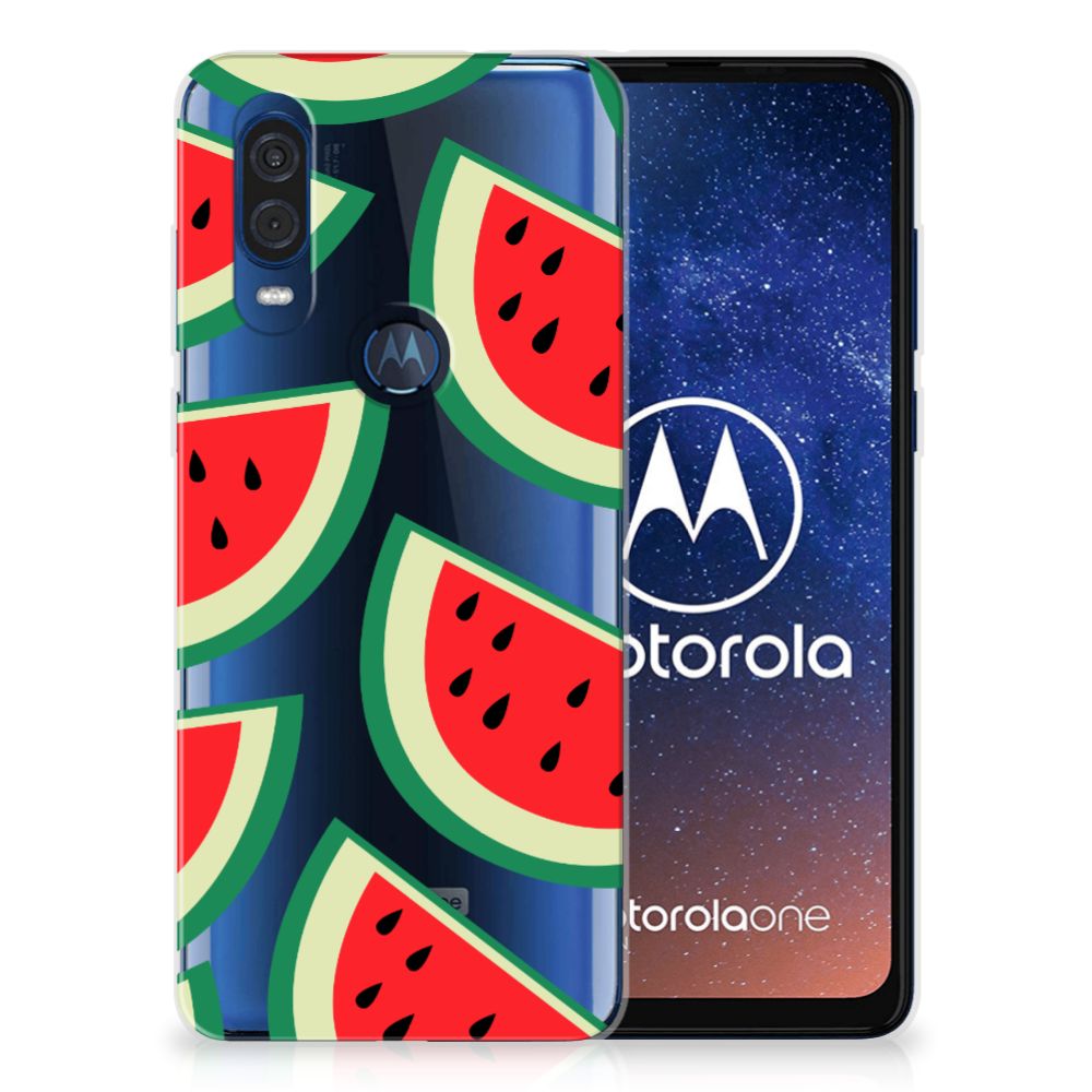 Motorola One Vision Siliconen Case Watermelons