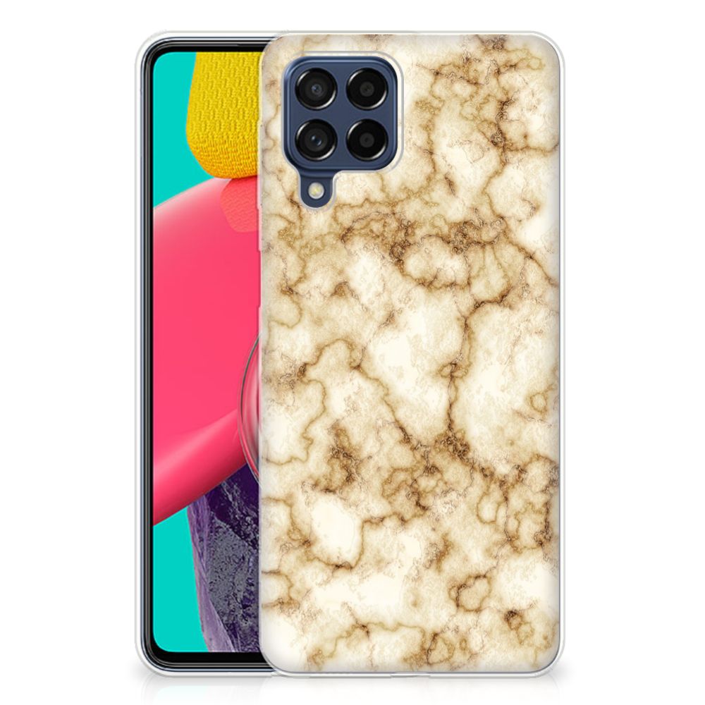 Samsung Galaxy M53 TPU Siliconen Hoesje Marmer Goud B2C Telecom