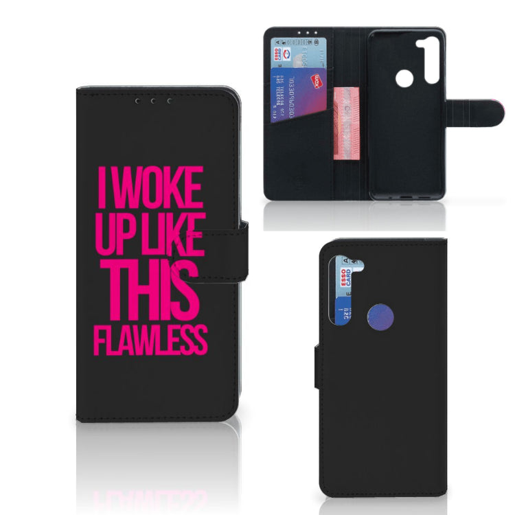 Motorola G8 Power Hoesje met naam Woke Up - Origineel Cadeau Zelf Maken