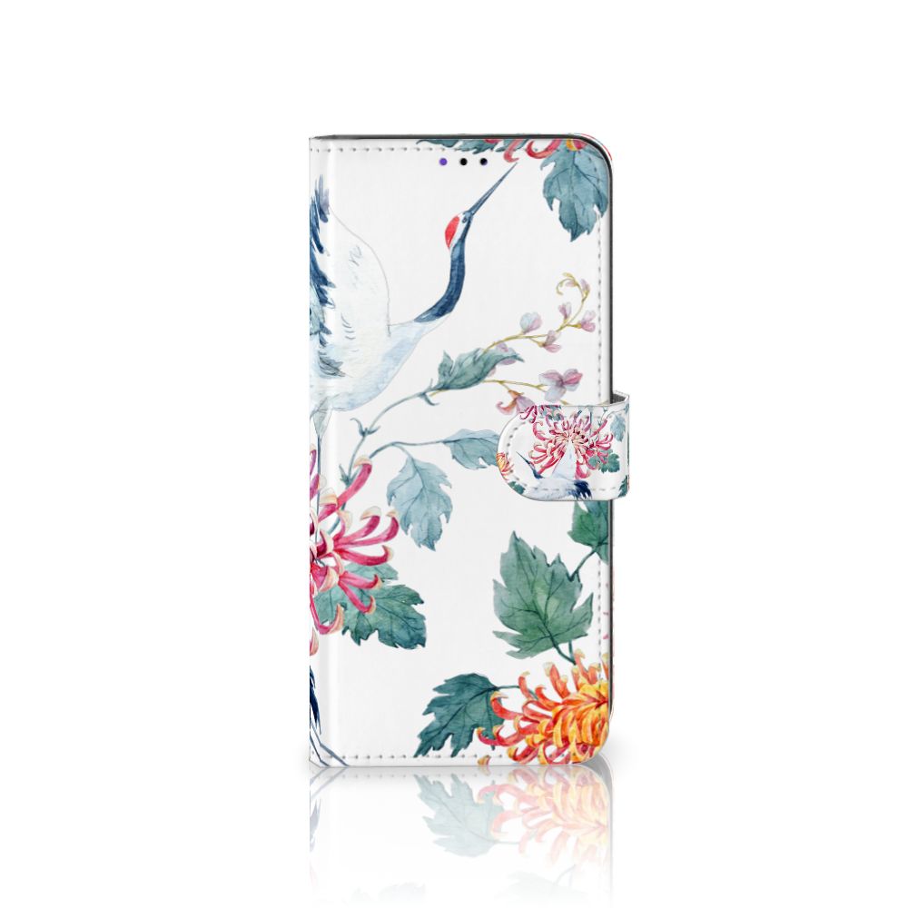Samsung Galaxy A22 5G Telefoonhoesje met Pasjes Bird Flowers
