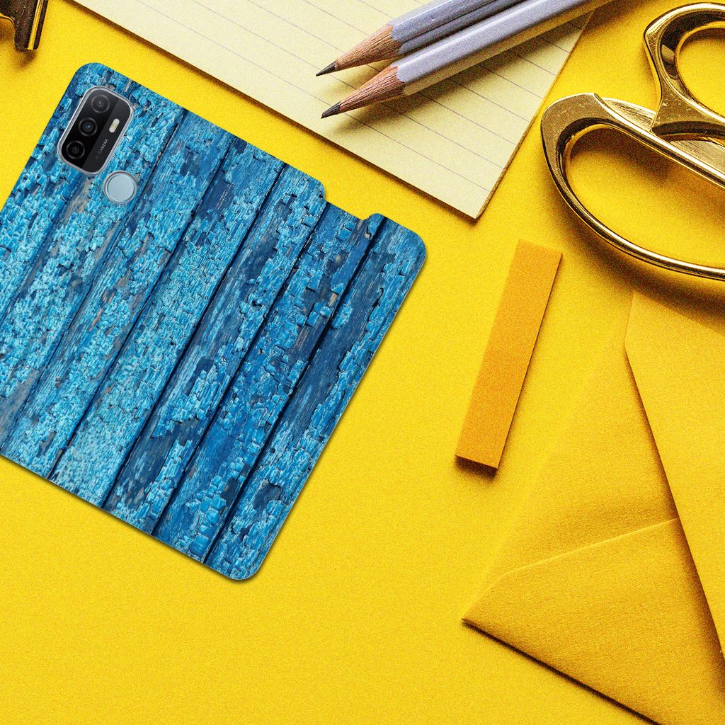 OPPO A53 | A53s Book Wallet Case Wood Blue - B2C Telecom