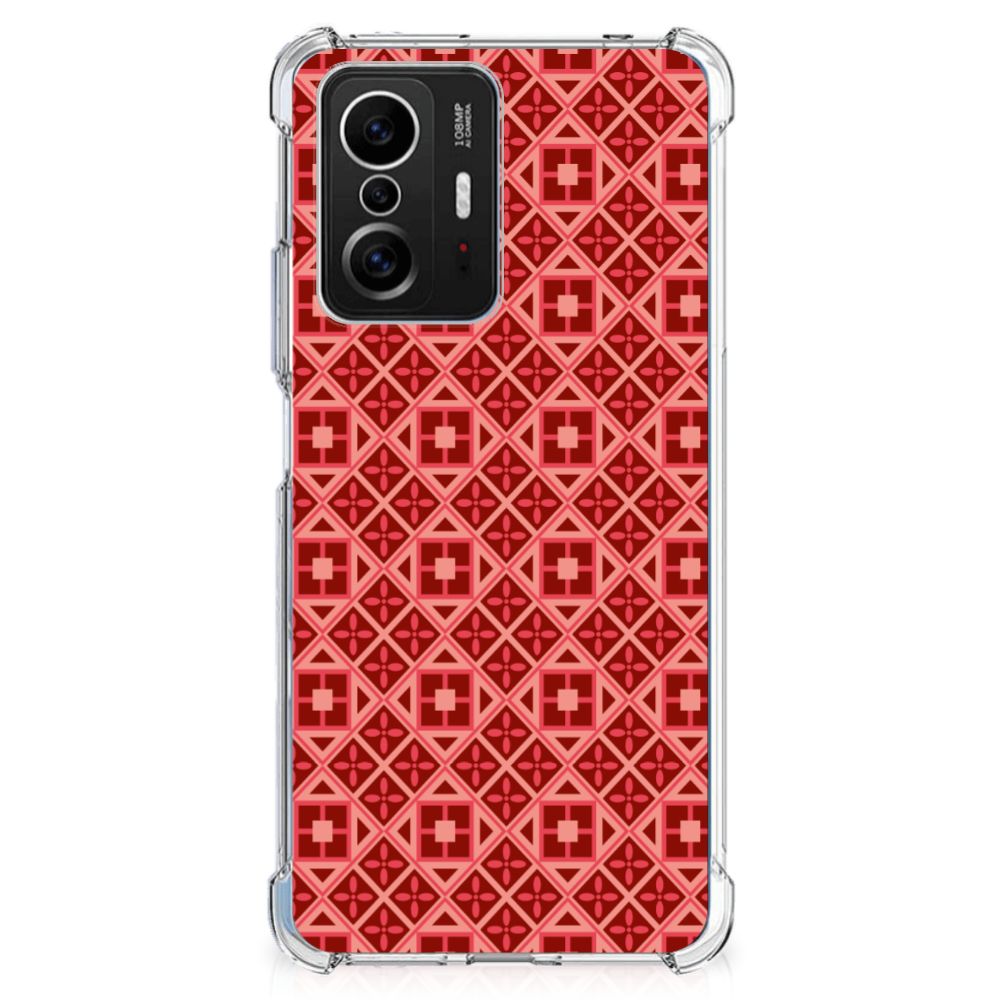 Xiaomi 11T | 11T Pro Doorzichtige Silicone Hoesje Batik Rood