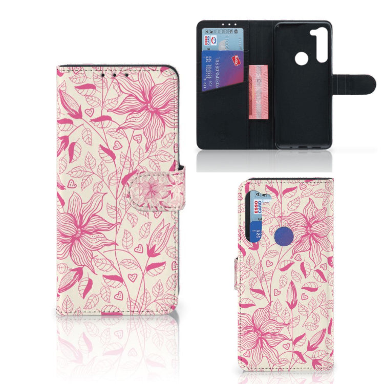 Motorola G8 Power Hoesje Pink Flowers