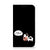iPhone 15 Magnet Case Cow met schattig koe ontwerp en tekst 'Moo!' op zwart achtergrond.