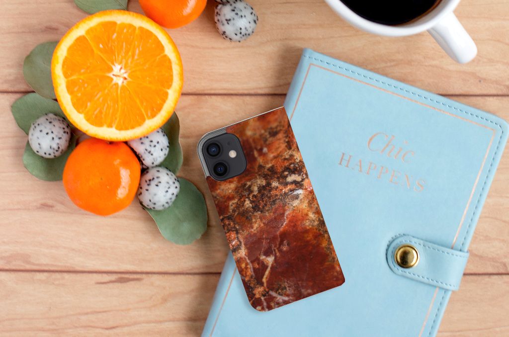 iPhone 12 Mini Standcase Marmer Bruin - B2C Telecom