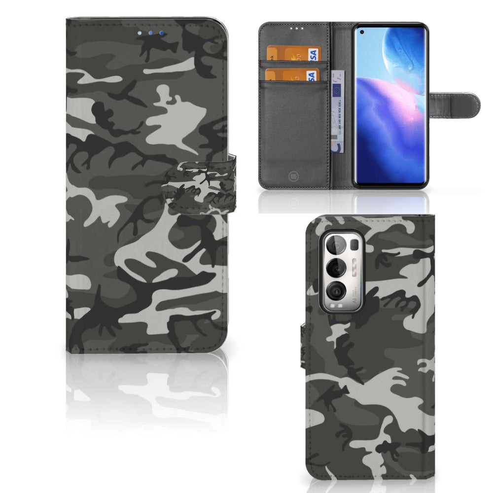 OPPO Find X3 Neo 5G Telefoon Hoesje Army Light